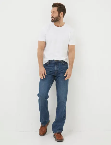 FatFace Regular Fit 5 Pocket Bootcut Jeans Blue