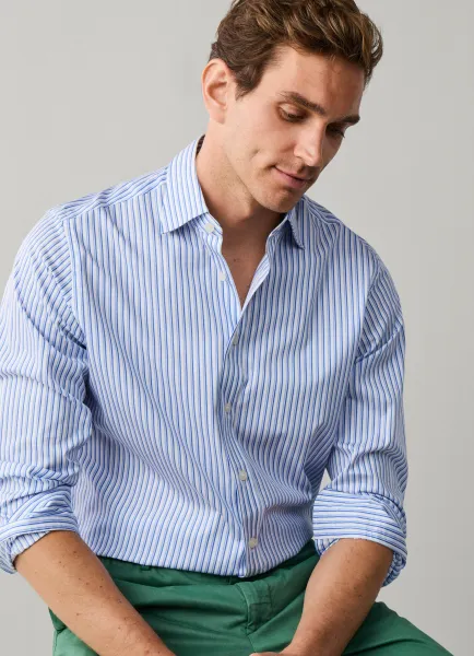 Classic Fit Dual Tone Stripe Blazer Shirt