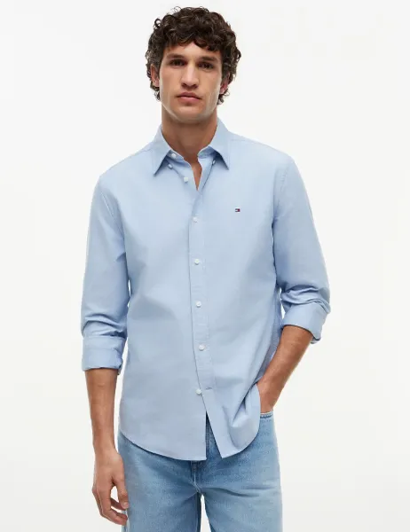 Tommy Hilfiger Heritage Pure Cotton Oxford Shirt Light Blue