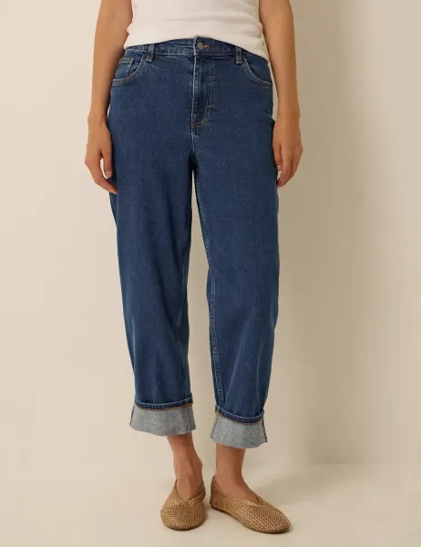 Monsoon Straight Leg Turn Up Jeans Blue