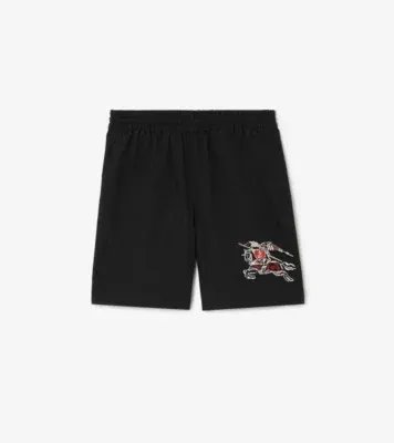 Heart Knight Cotton Shorts in Black
