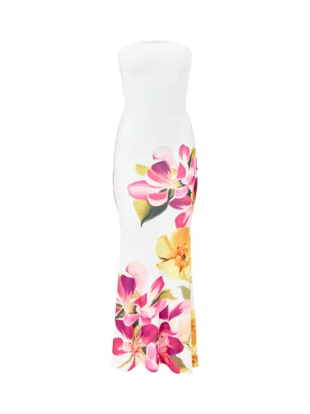 Club L London Brooke Floral Bandeau Maxi Dress