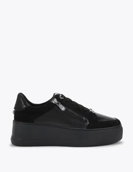 Carvela Zip Up Fastening Platform Trainers Black