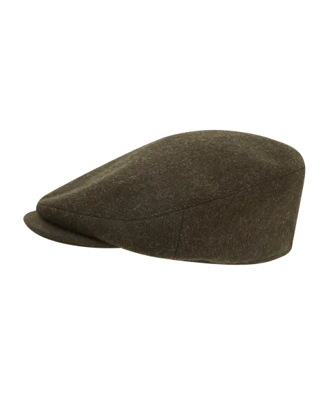 Schöffel Country Countryman Tweed Cap - Dark Olive Herringbone Tweed
