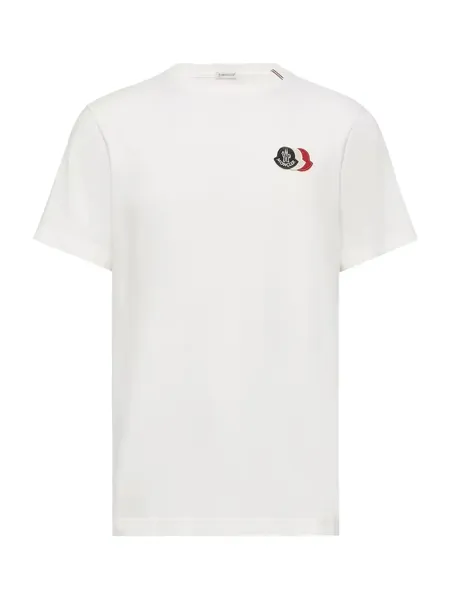 Men Embroidered Tricolor Logo T-Shirt White
