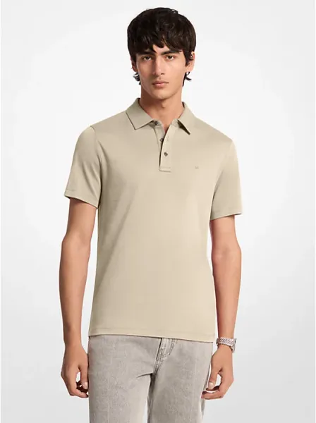 Michael Kors Embroidered Logo Cotton Polo Shirt