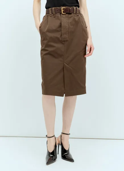 Twill Pencil Skirt