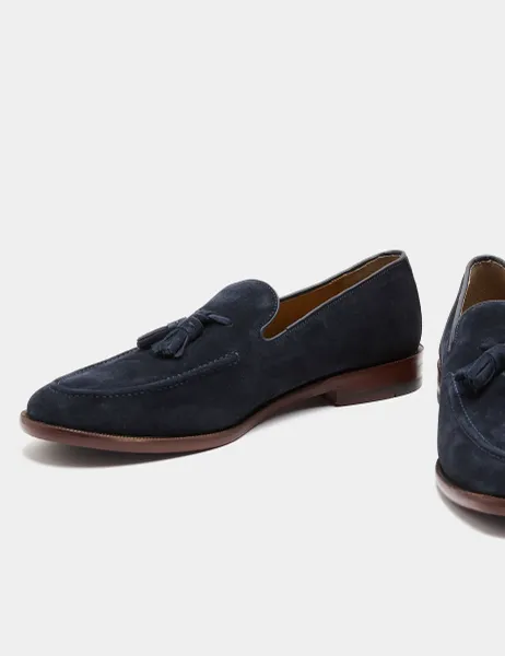 Marks & Spencer Suede Tassel Loafers Dark Navy