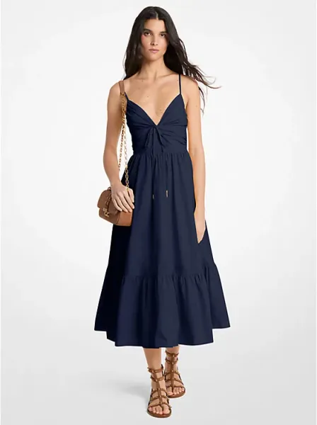 Cotton Poplin Midi Dress