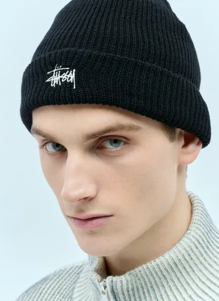 Basic Logo Embroidery Beanie Hat