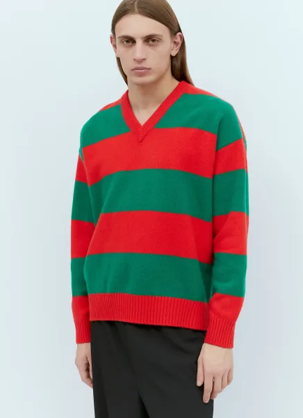 Felted Wool Striped Sweater