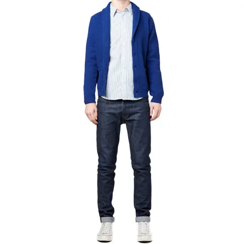 Waffle Shawl Collar Cardigan