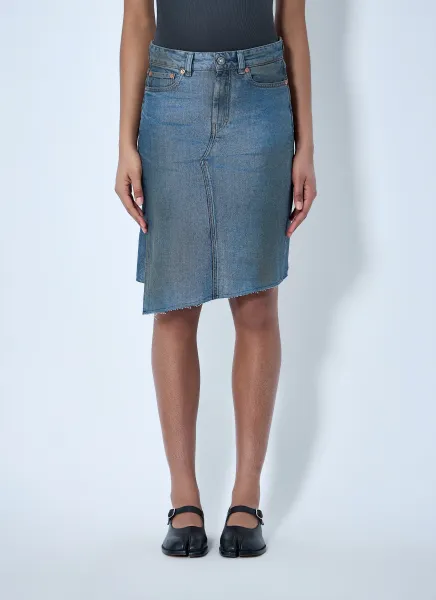 Asymmetric Denim Skirt