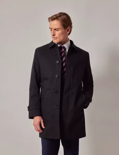 Hawes & Curtis Cotton Rich Removable Lining Mac Black