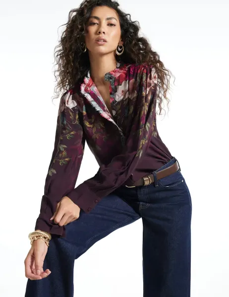 River Island Floral High Neck Blouse