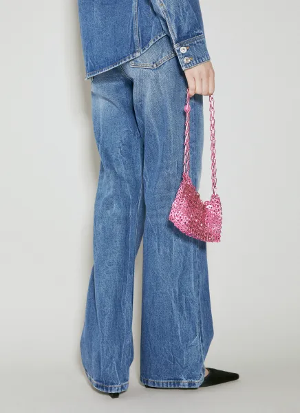 Disc Embellished Flared Jeans