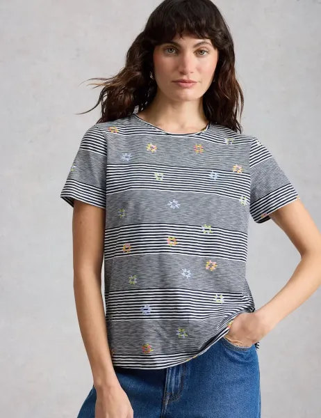 White Stuff Pure Cotton Striped T-Shirt
