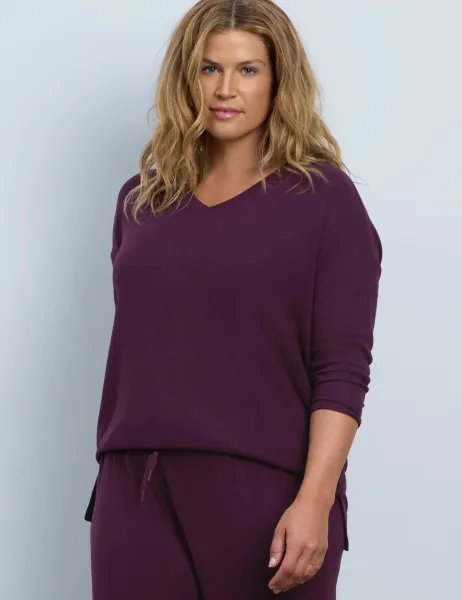 Live Unlimited London Curve Supersoft Ribbed V Neck Jumper