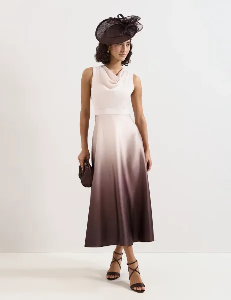 Phase Eight Ombre Cowl Neck Maxi Waisted Dress