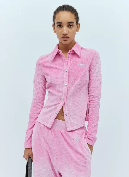 Logo Embossed Velvet Shirt