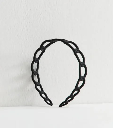 Black Matte Plastic Oval Loop Headband