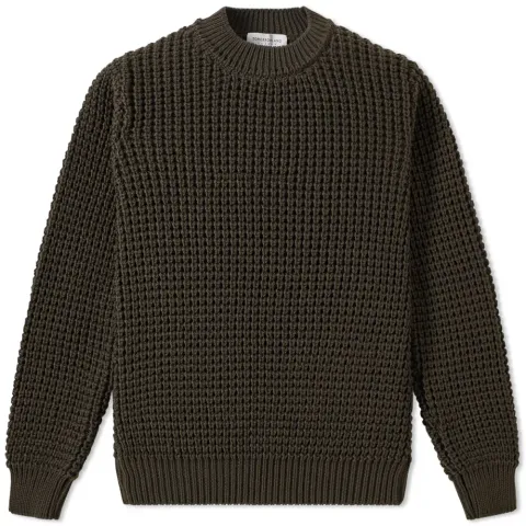 Merino Cord Waffle Crew Knit