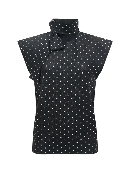 Bonnie Polka Dot High Neck Top