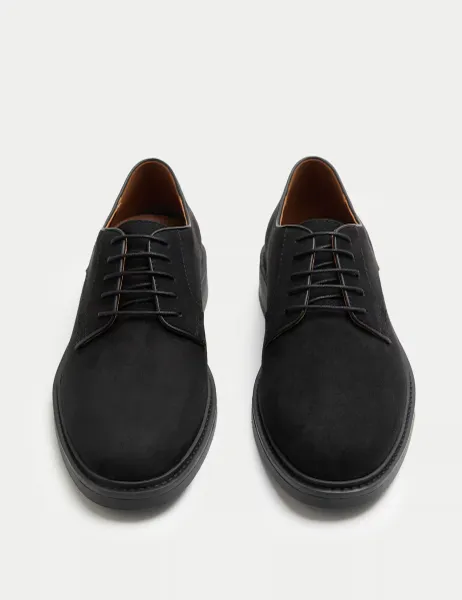 Marks & Spencer Suedette Derby Shoes Black