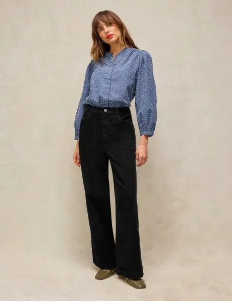 White Stuff Tia Cord Zip Detail Wide Leg Trousers