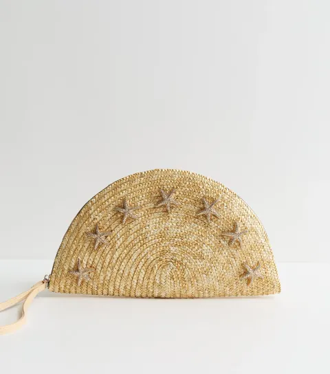 Stone Straw Folded Starfish Clutch