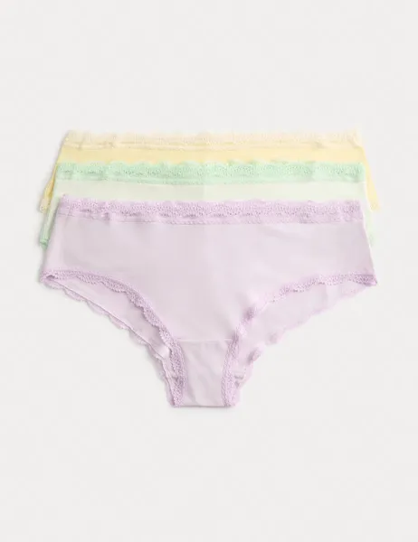Marks & Spencer 3pk Cotton Rich Hipster Knickers Lavender Mix