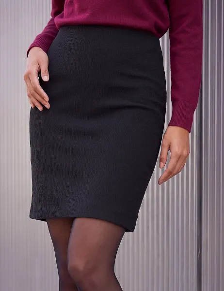 Roman Jersey Textured Pencil Skirt Black