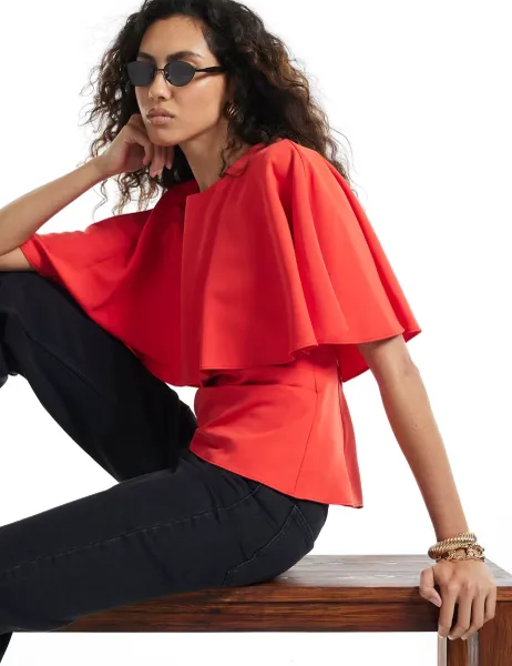 Roll Neck T-Shirt Red