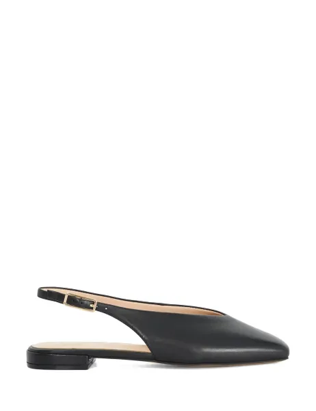 Dune London Leather Flat Slingback Ballet Shoes Black