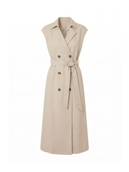 Forever New Elsa Sleeveless Trench Midi Dress Neutral