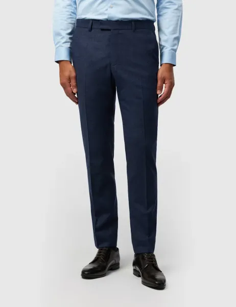 Ted Baker Tailored Fit Wool Rich Check Suit Trousers Navy
