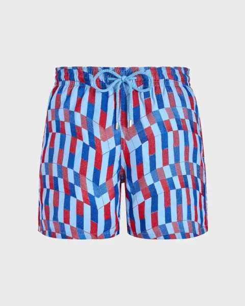 Vilebrequin Men Swim Shorts Embroidered Graphic Glass
