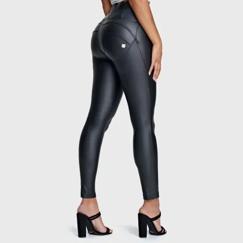 Freddy WRUP Faux Leather - High Waisted - Full Length - Black