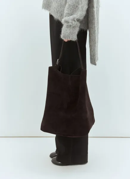 Belted Suede Tote Bag