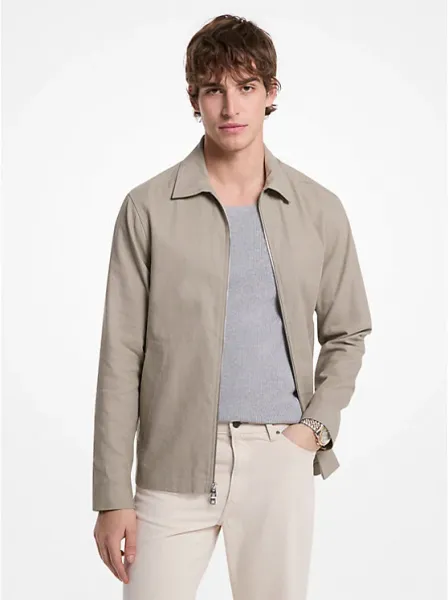 Linen and Cotton Collared Jacket