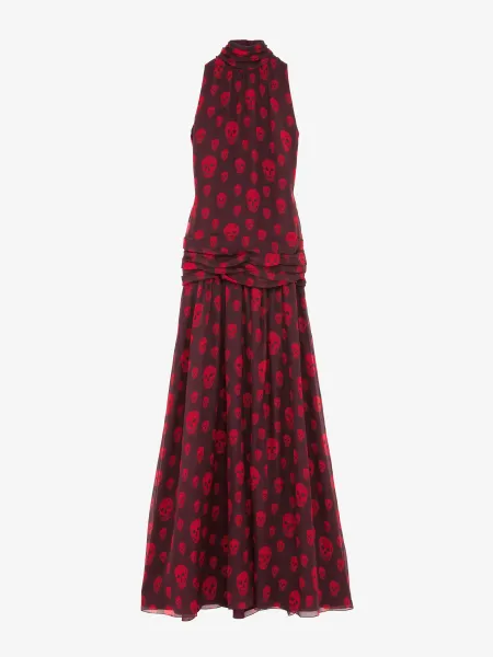 Skull Print Evening Dress