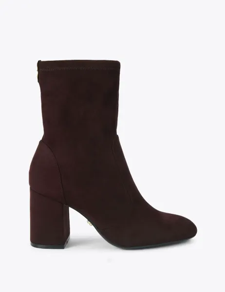 Carvela Block Heel Ankle Boots Dark Brown