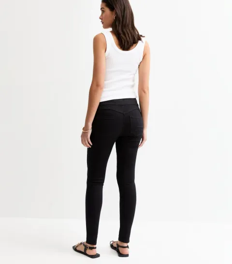 Women's Maternity Black Over Bump Lift & Shape Emilee Jeggings