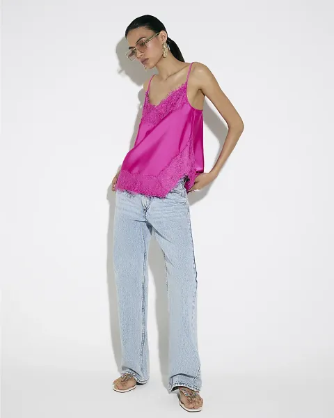 River Island Satin Lace Trim Cami