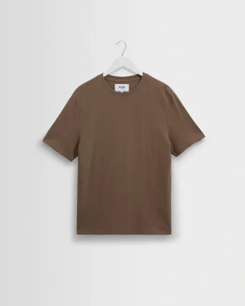Dean - Dusty Brown Textured Organic Cotton t-Shirt