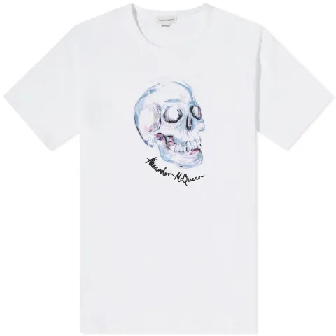 Skull Print Logo Oversized T-Shirt