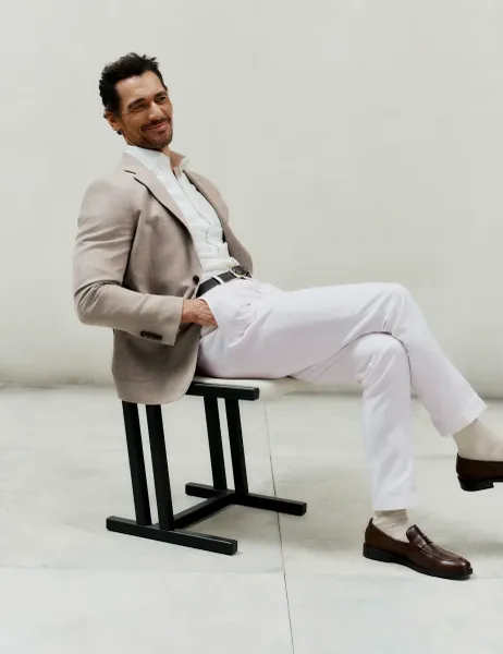 Jaeger Tailored Fit Italian Cotton Chinos White
