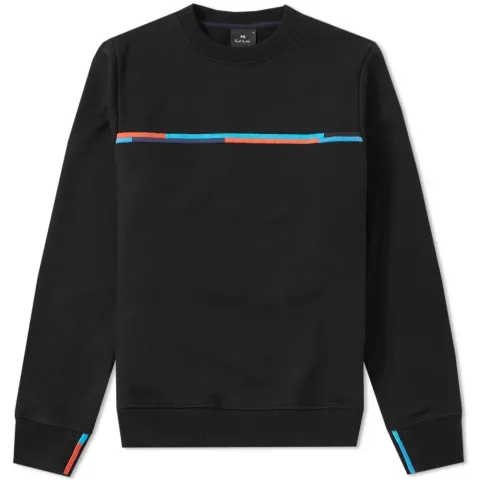 Embroidered Stripe Crew Sweat