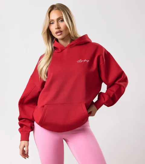 Women's Red Script Hoodie