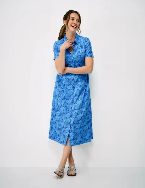 Crew Clothing Lyocell Rich Midi Shirt Dress Aqua